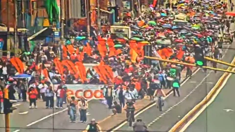 Protesta de profesores en Bogotá