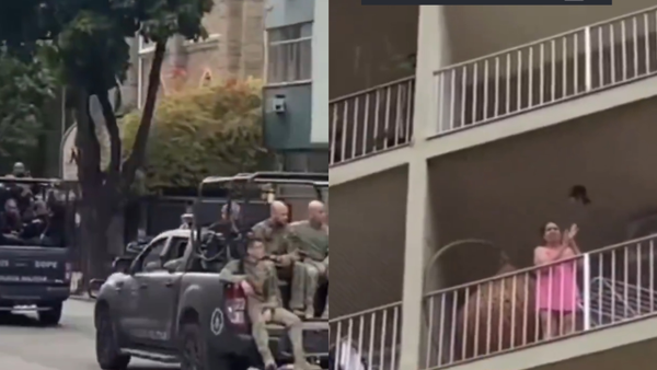 Ciudadanos de Río de Janeiro le agradecieron a la policía militar por enfrentar a bandas criminales: video