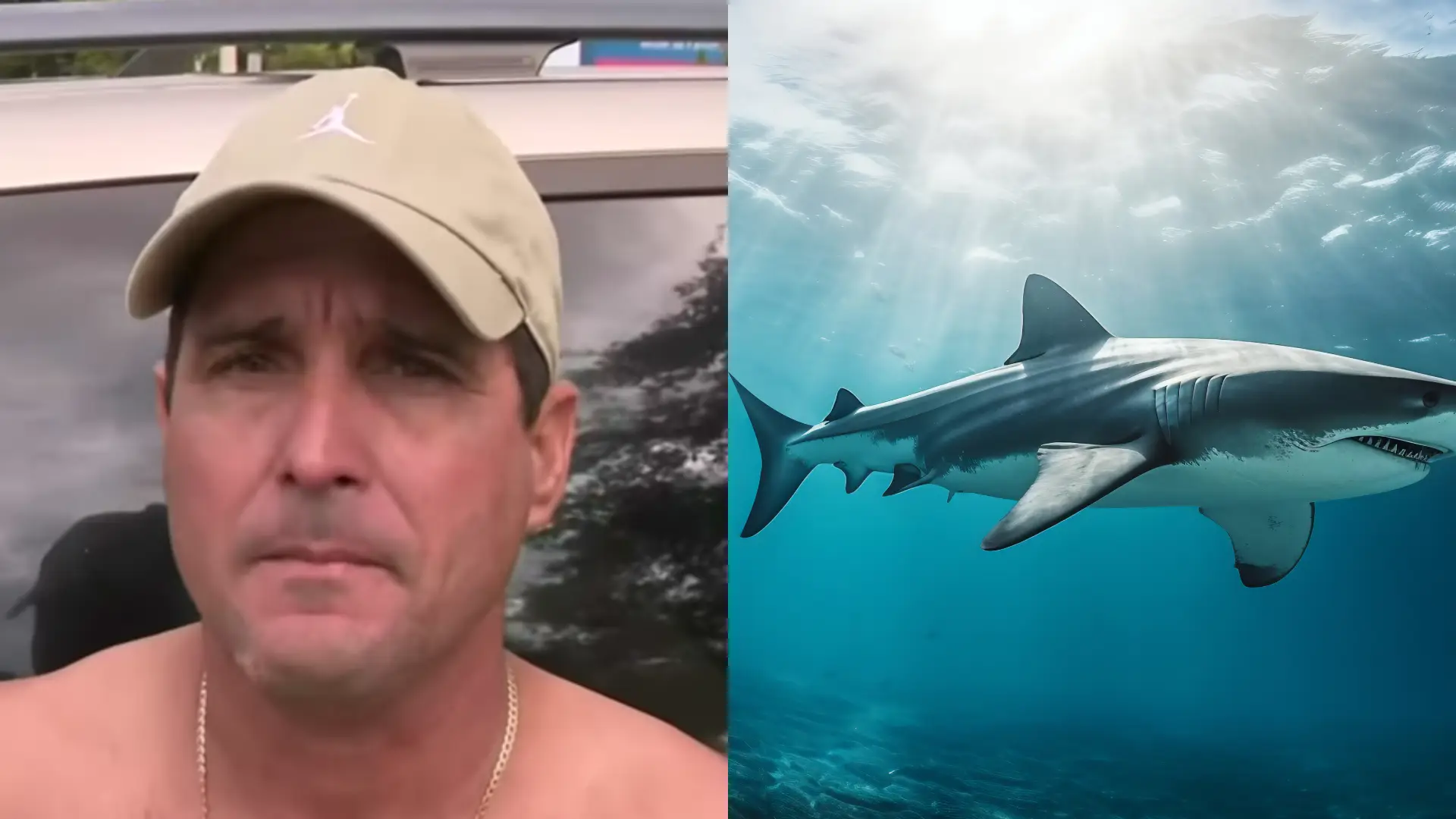 Hombre atacado por tiburón