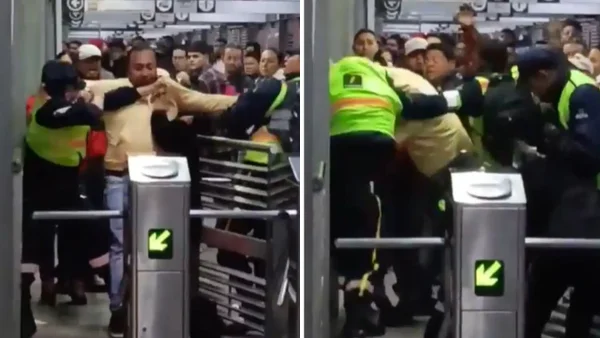 VIDEO | Fuerte pelea en estación de Transmilenio: usuario golpeó a 3 guardias para evadir el pasaje VIDEO | Fuerte pelea en estación de Transmilenio: usuario golpeó a 3 guardias para evadir el pasaje