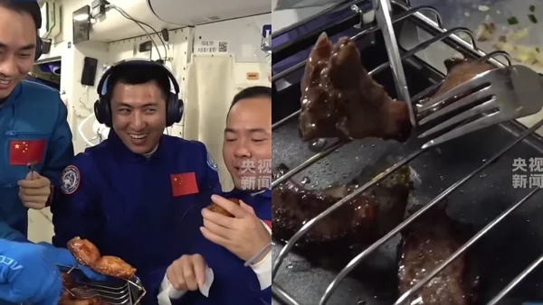 Astronautas chinos realizaron la primera parrillada en el espacio ¿Qué incluyeron en el menú?