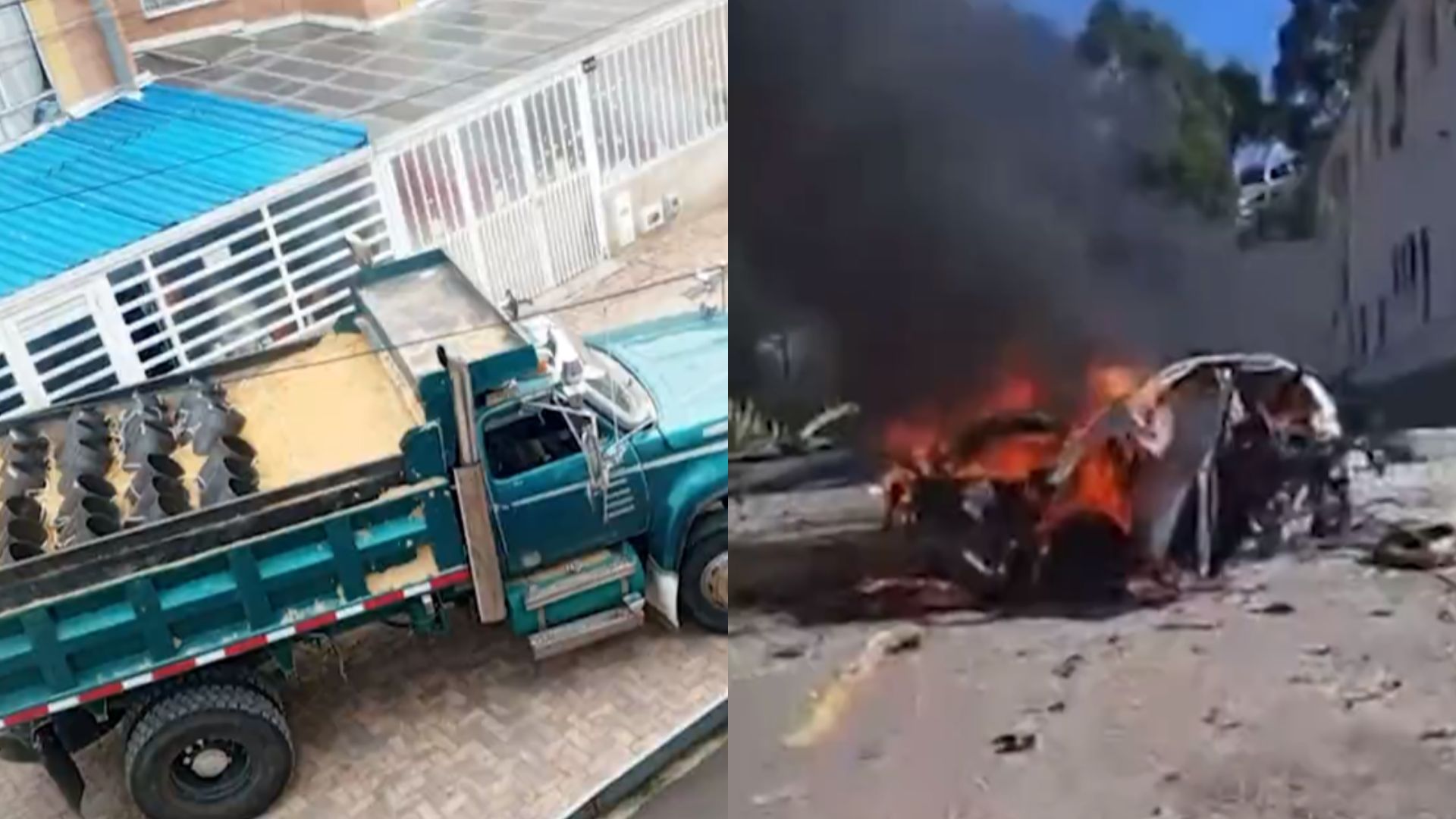 volqueta-con-explosivos-en-huila Foto: Captura pantalla Noticias RCN