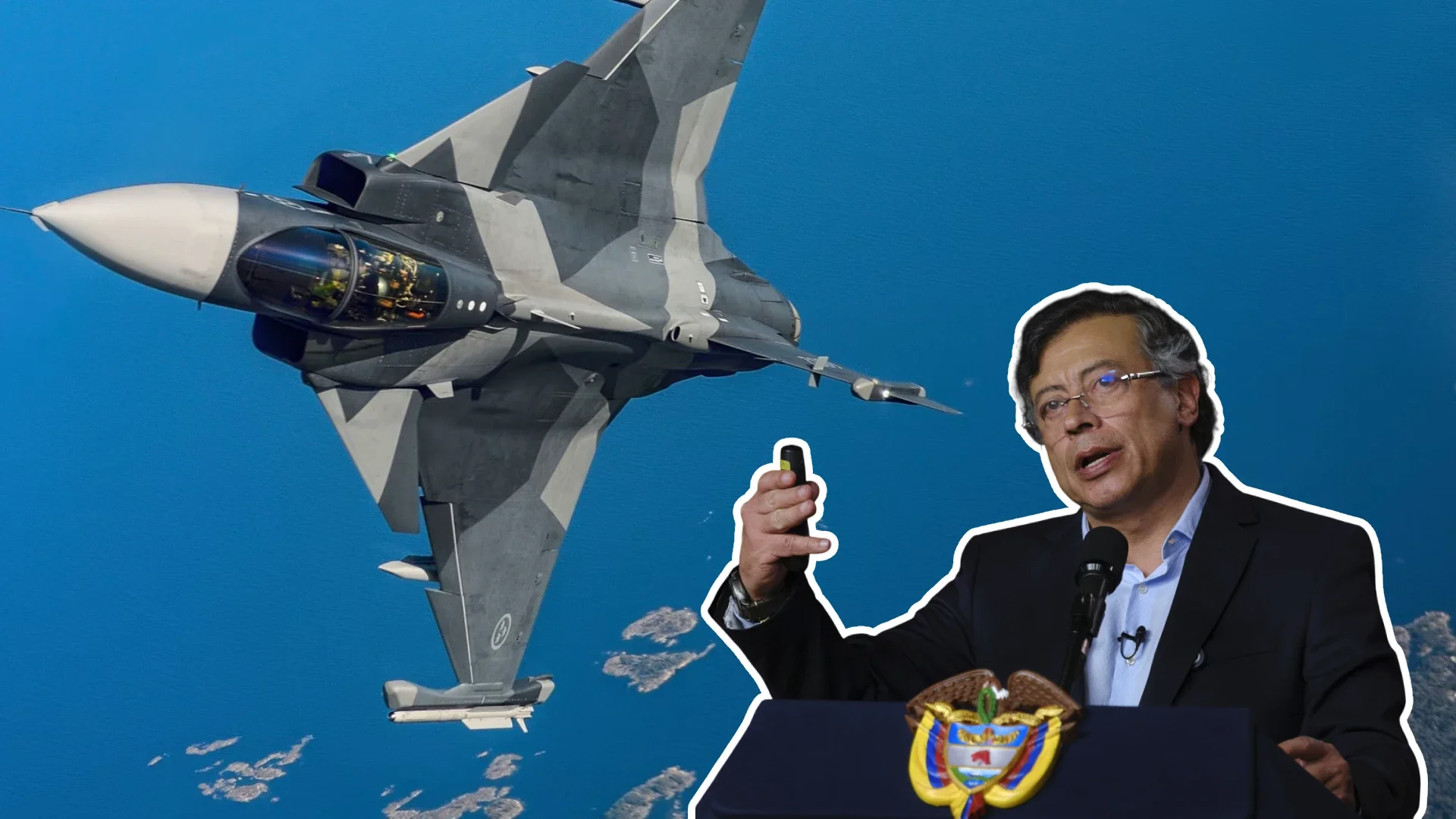 Presidente Petro y aviones Gripen.