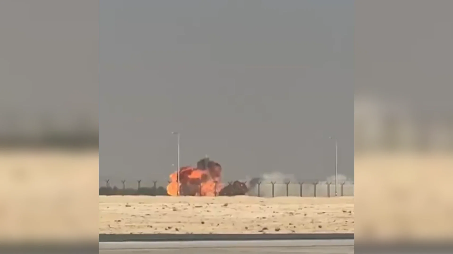 Impresionante accidente aéreo en Dubái.