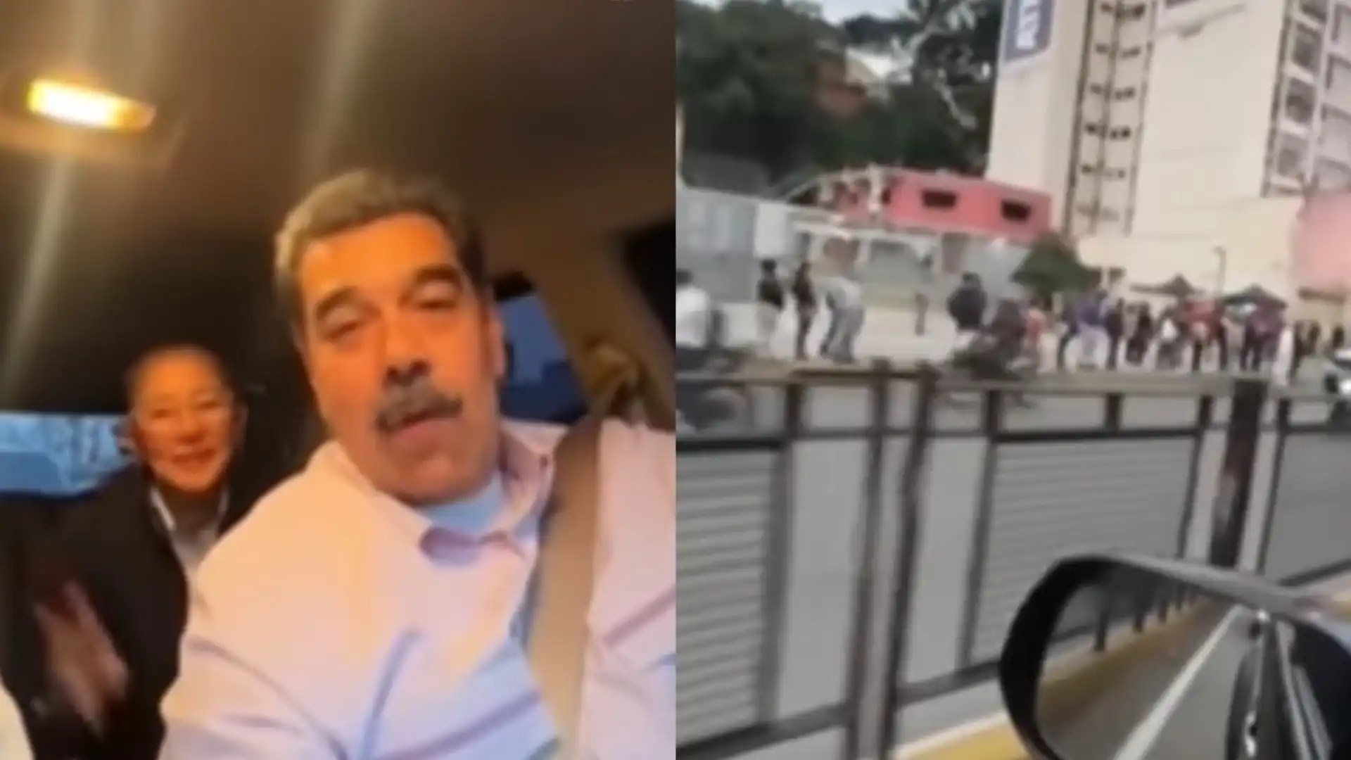 Nicolás Maduro manejando por las calles de Venezuela.