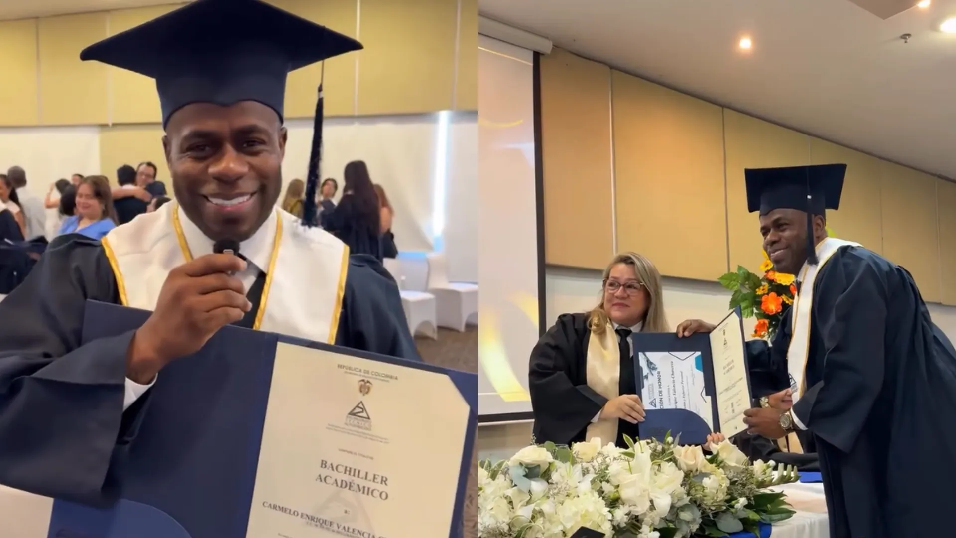 Carmelo Valencia graduado del colegio