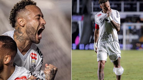 Neymar jugó lesionado con Santos