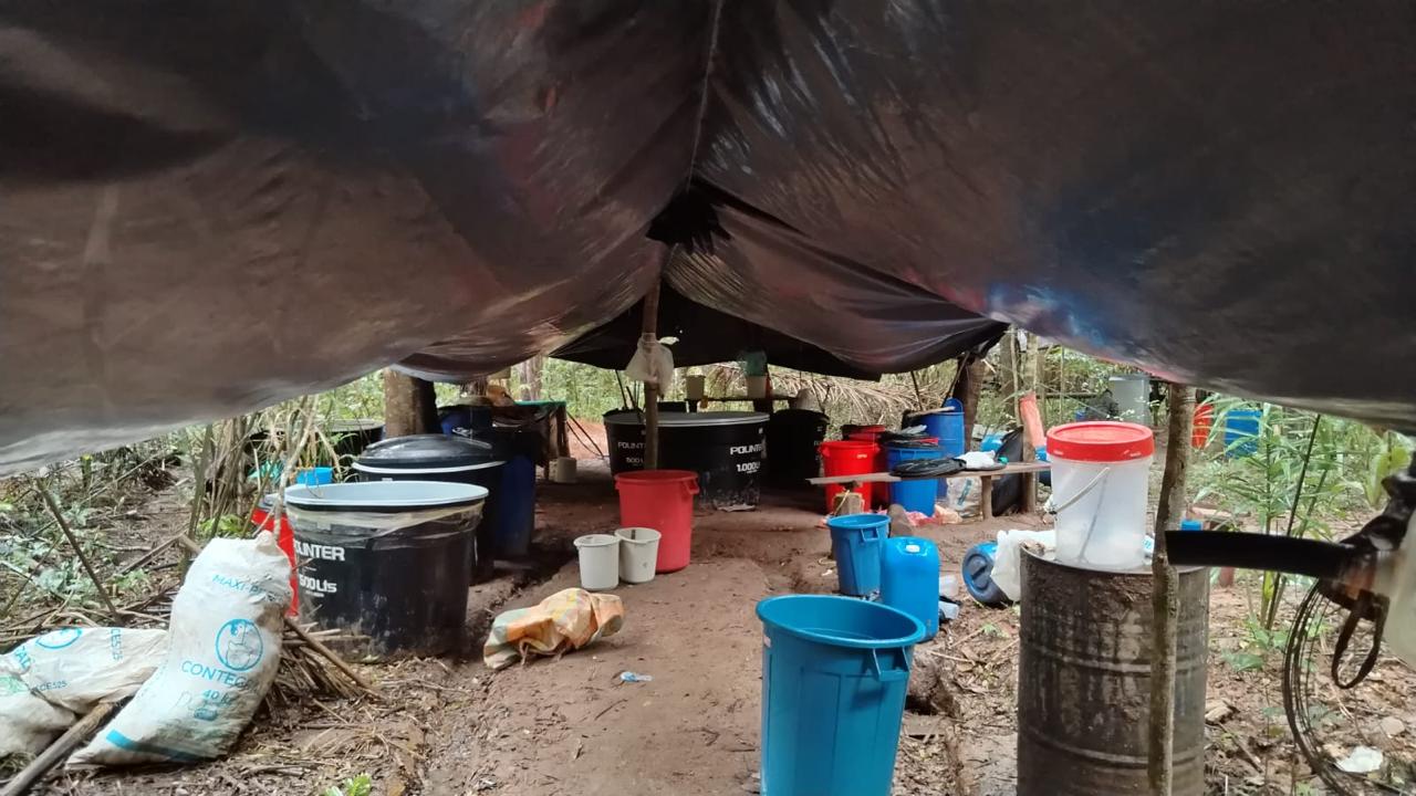 Destrucción de mega cristalizadero de cocaína en Casanare. Foto: Ejército Nacional