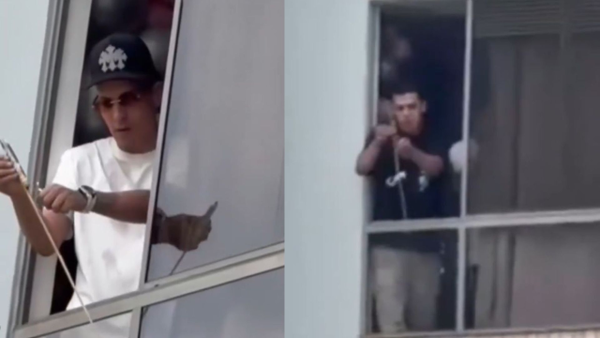 VIDEO I Mojan a sujeto que lanza pólvora desde su ventana en conjunto residencial