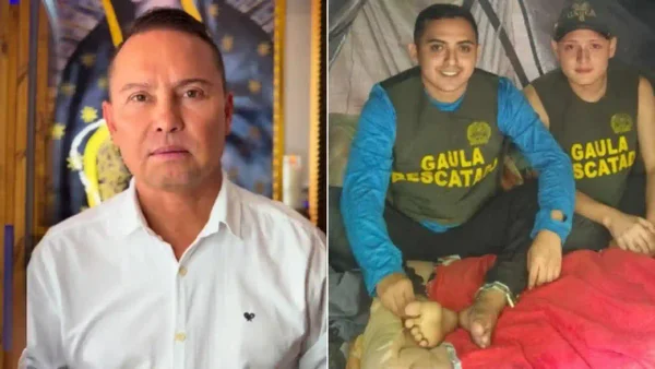 La reacción de Giovanny Ayala luego de confirmarse el rescate de su hijo, Miguel Ayala La reacción de Giovanny Ayala luego de confirmarse el rescate de su hijo, Miguel Ayala