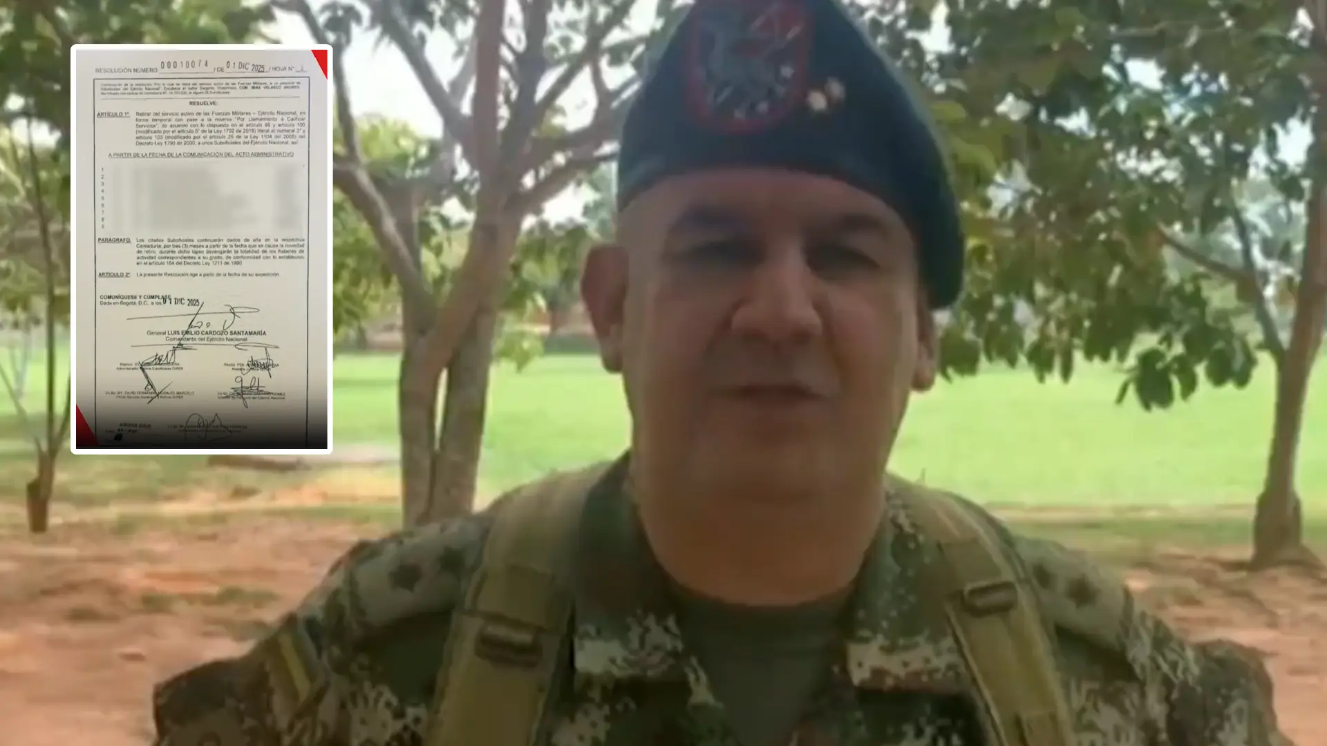 El general (r) Juan Miguel Huertas sigue firmando documentos del Ejército tras suspensión de Procuraduría