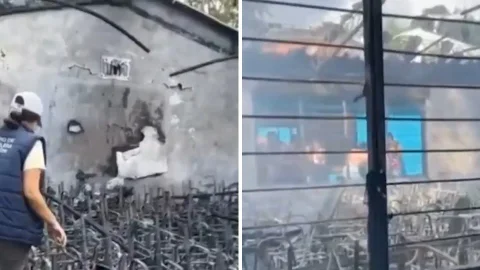 Escuela destruida por incendio en Santander