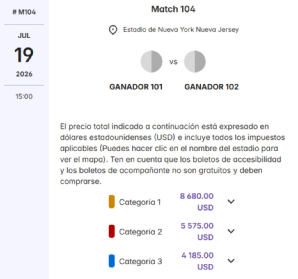 Boletas Mundial 2026