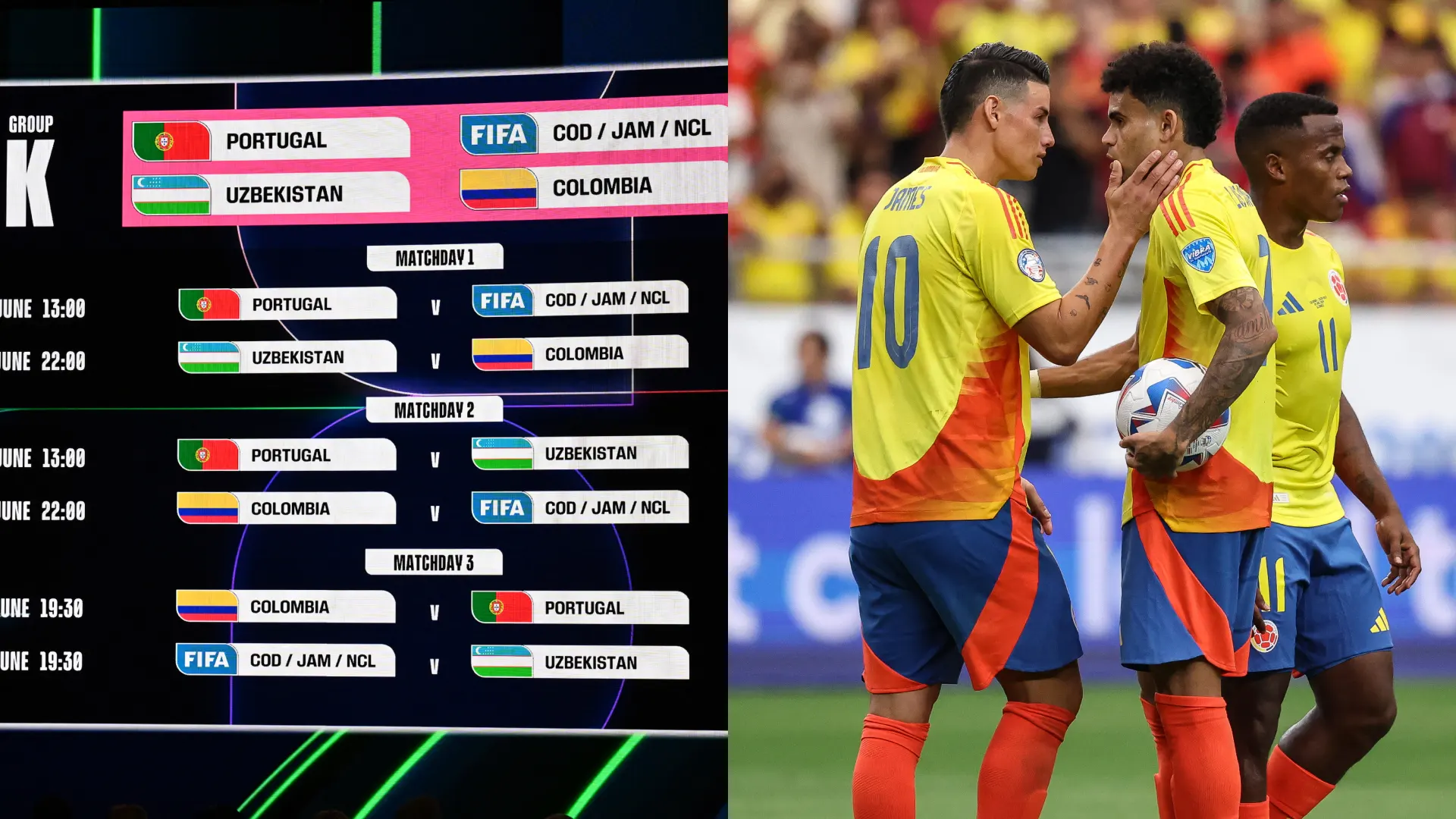 Selección Colombia grupo K del Mundial