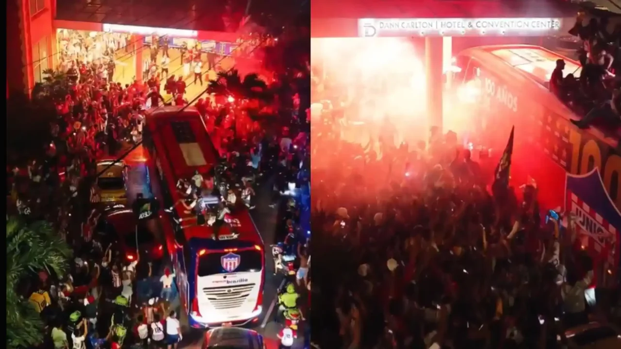 ¡Se adelantó el Carnaval! Así fue la llegada de Junior a Barranquilla: videos