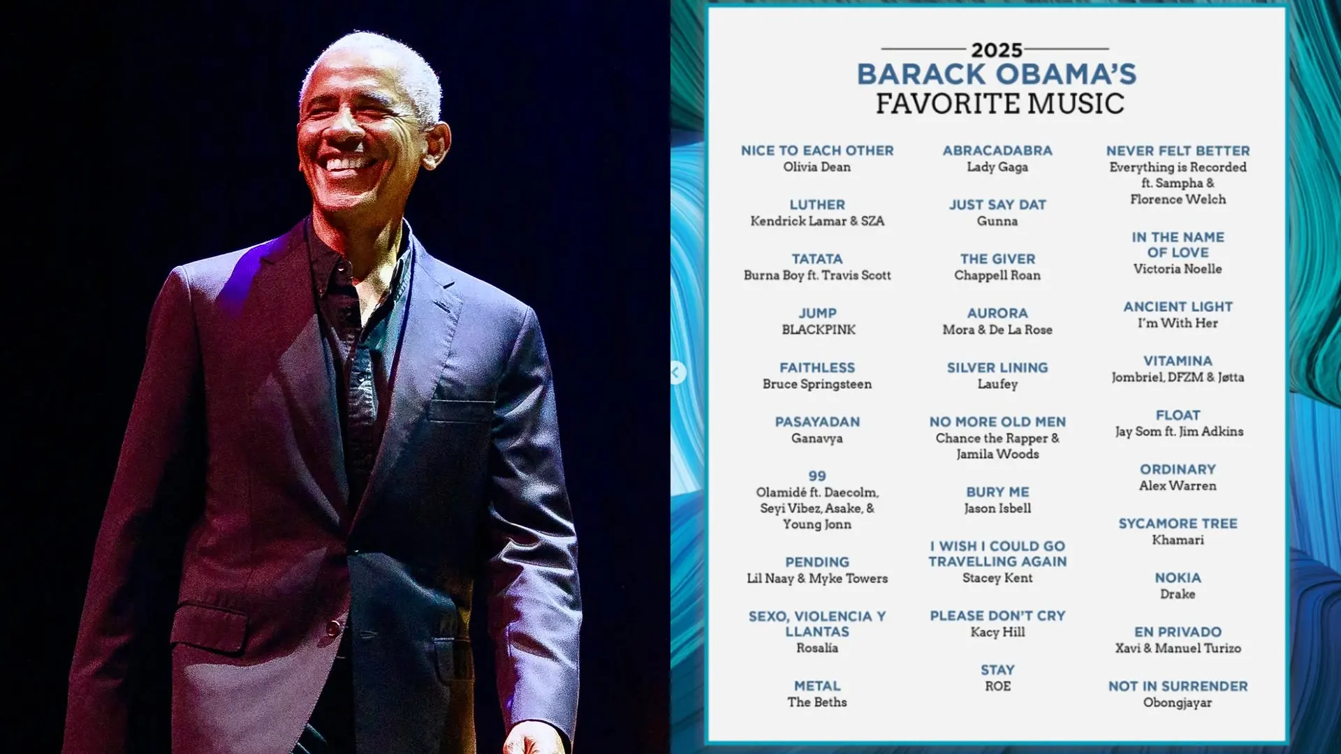 Barack Obama música favorita de 2025