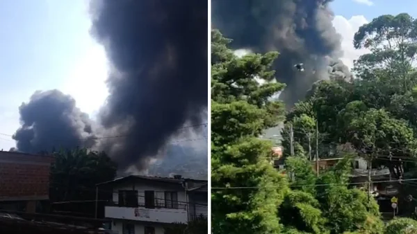 VIDEO | Voraz incendio consumió bodega de pintura en La Estrella, Antioquia