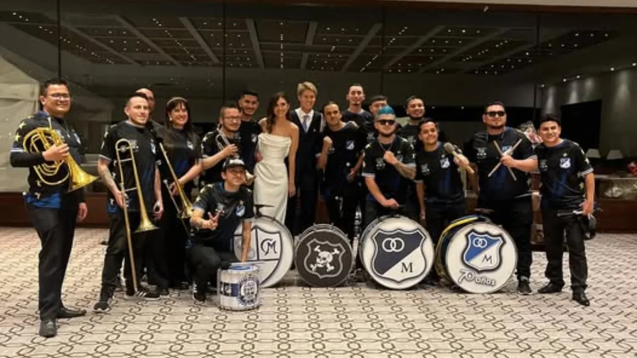 Andrés Llinás se casó y celebró el evento con la barra brava de Millonarios