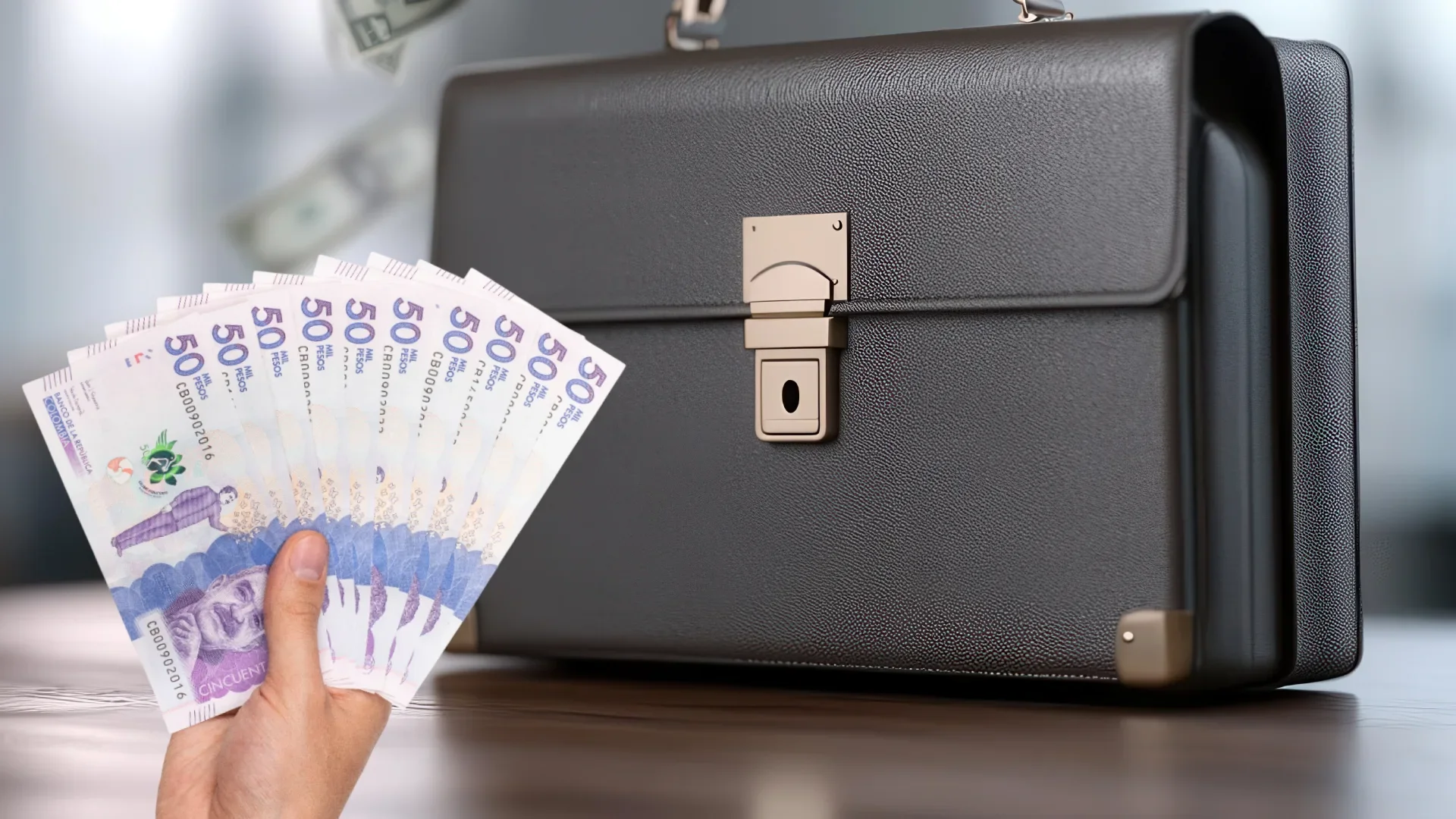 Maletín con dinero colombiana