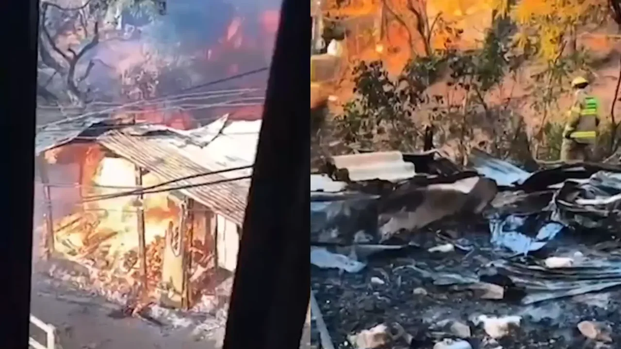 Sujeto en Santa Marta prendió fuego a la vivienda de su madre cuando se negó a darle dinero: la casa de su vecina quedó en ruinas