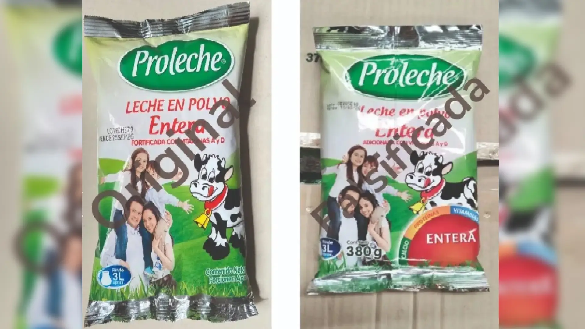 Leche en polvo falsificada