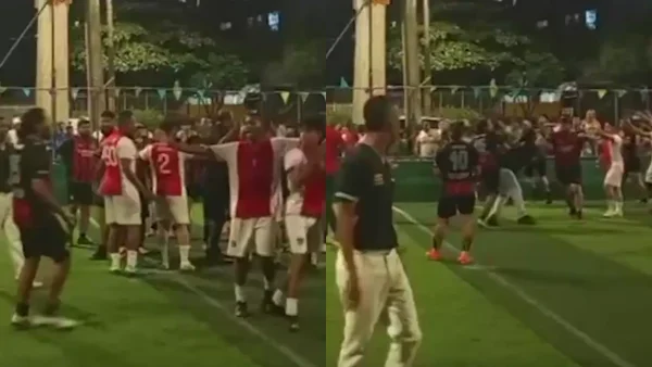 Penalti terminó en pelea multitudinaria durante partido navideño en Cartagena