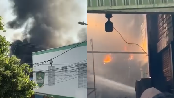 Incendio en Barrancabermeja: al menos dos locales han sido consumidos por el fuego en la plaza de mercado Incendio en Barrancabermeja: al menos dos locales han sido consumidos por el fuego en la plaza de mercado