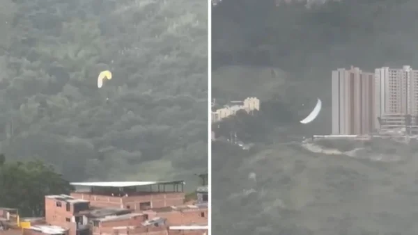 VIDEO | Parapentistas vivieron minutos de terror tras quedar expuestos a fuertes vientos en pleno vuelo