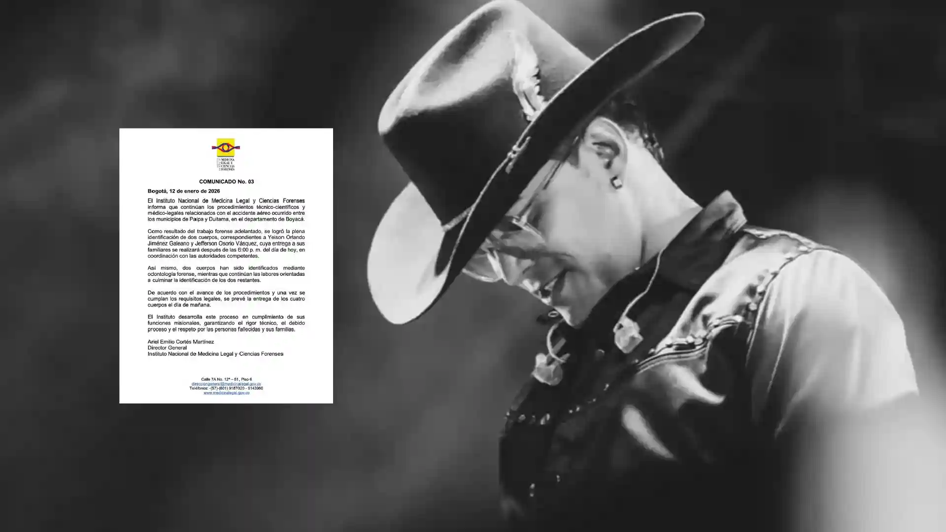 Yeison Jimenez, medicina legal