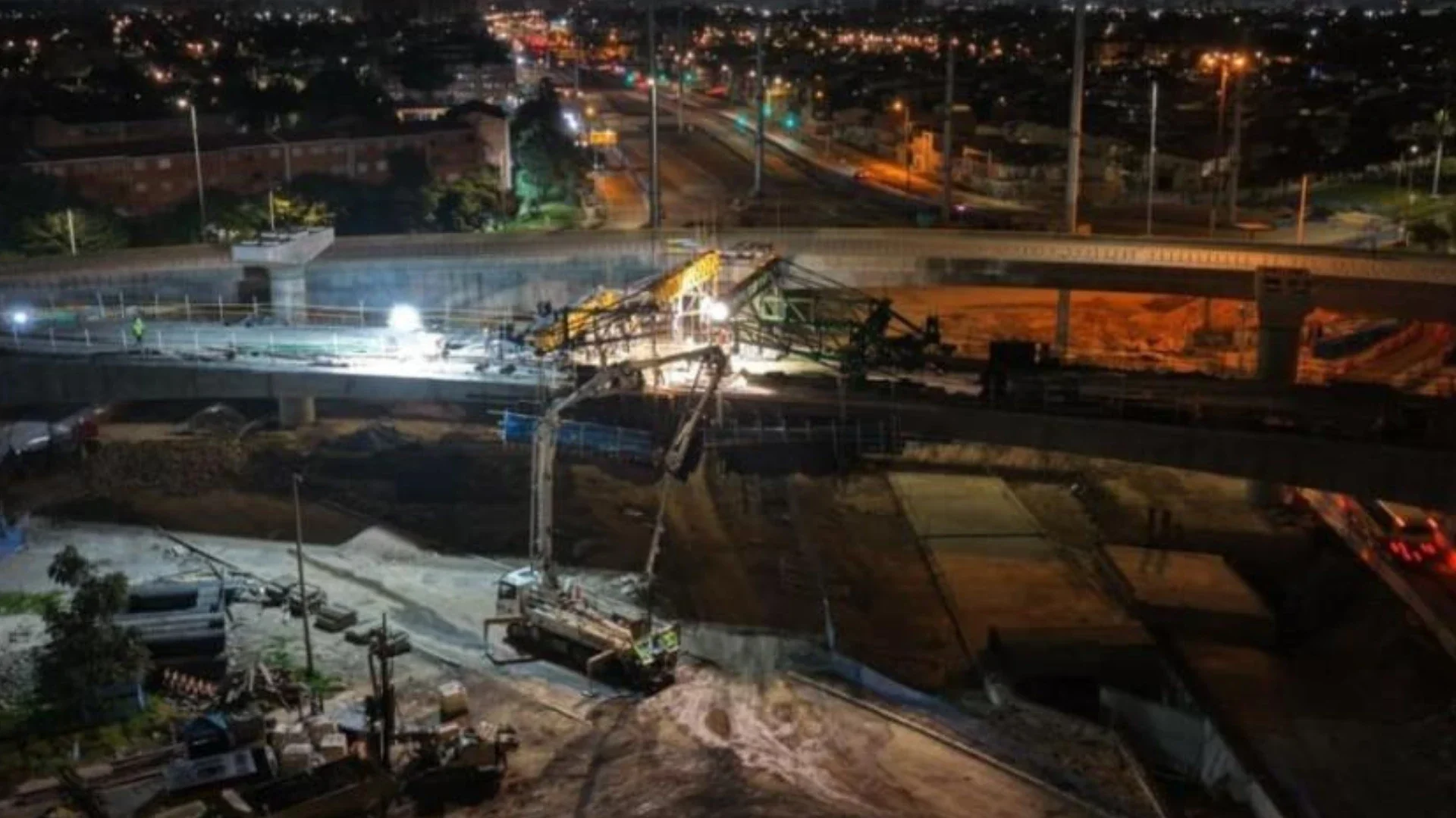 Obras en puente en el sur de Bogotá.