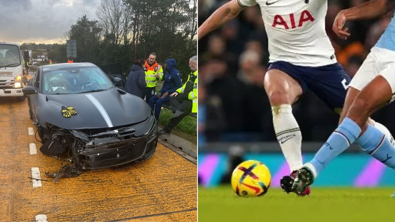 Susto en la Premier League: figuras del Tottenham se accidentaron en un Ferrari