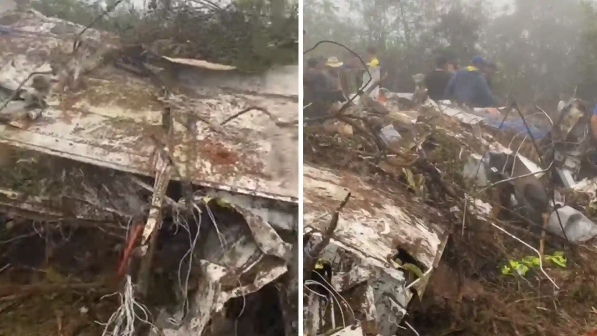 Primeras imágenes de cómo quedó la avioneta de Satena siniestrada que deja 15 muertos