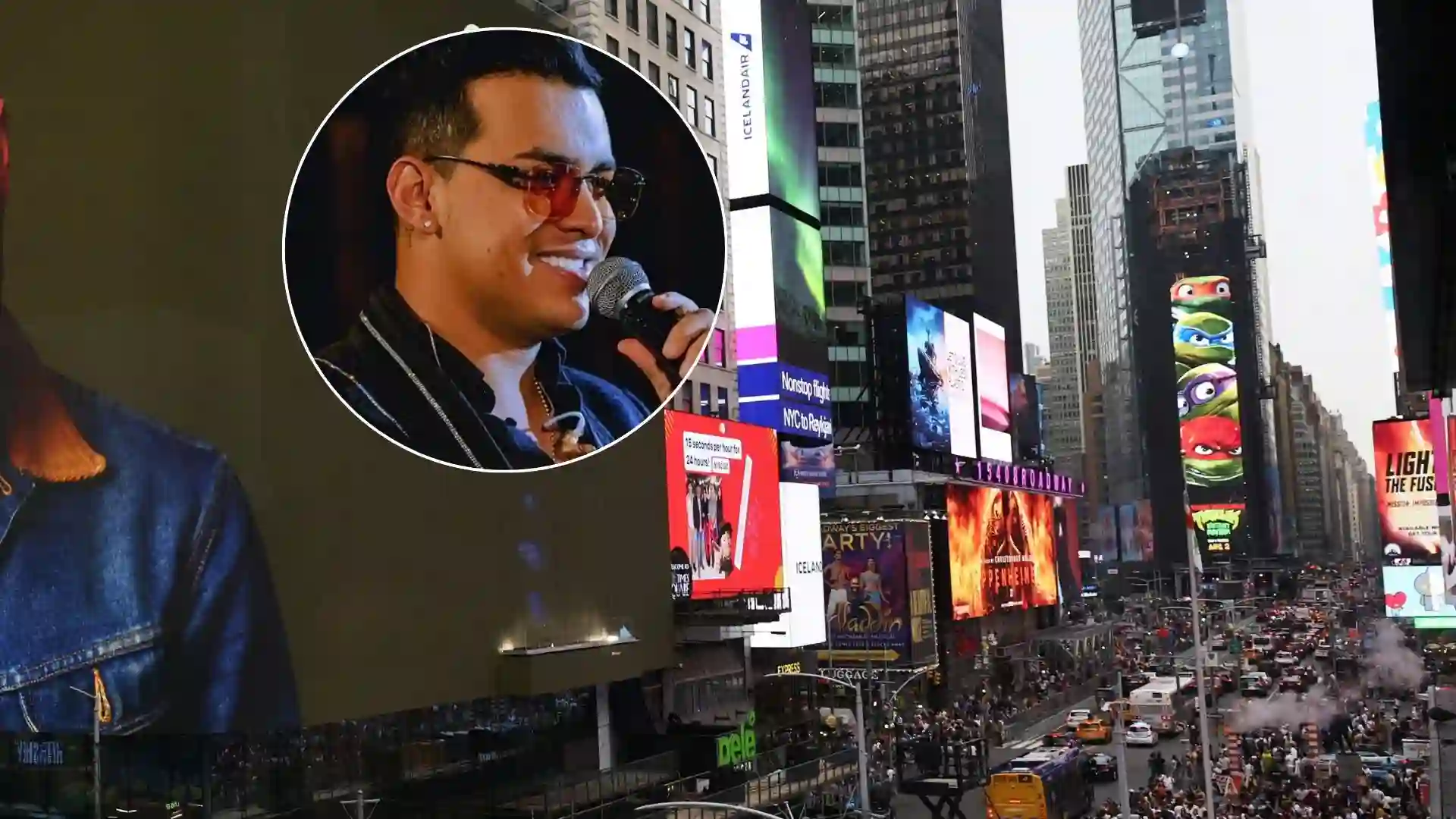 Yeison Jiménez en el Time Square
