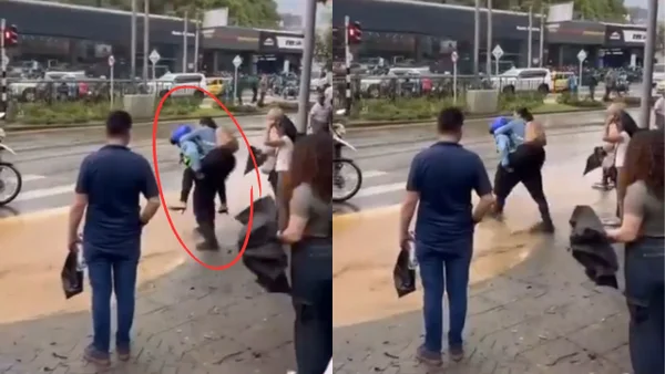 Alcalde de Medellín destaca la iniciativa de agente de tránsito en la temporada de lluvias: no deja mojar a nadie