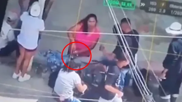 VIDEO | Dron reveló cómo preparan explosivos en una cancha escolar antes de lanzarlos contra el Ejército