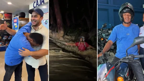 Gobernador de Córdoba regaló moto a hombre que casi es arrastrado por un río