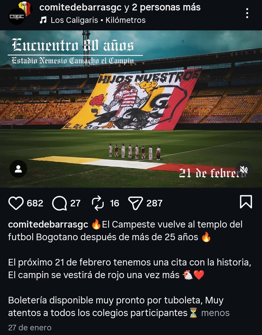 Partidos colegios El Campín