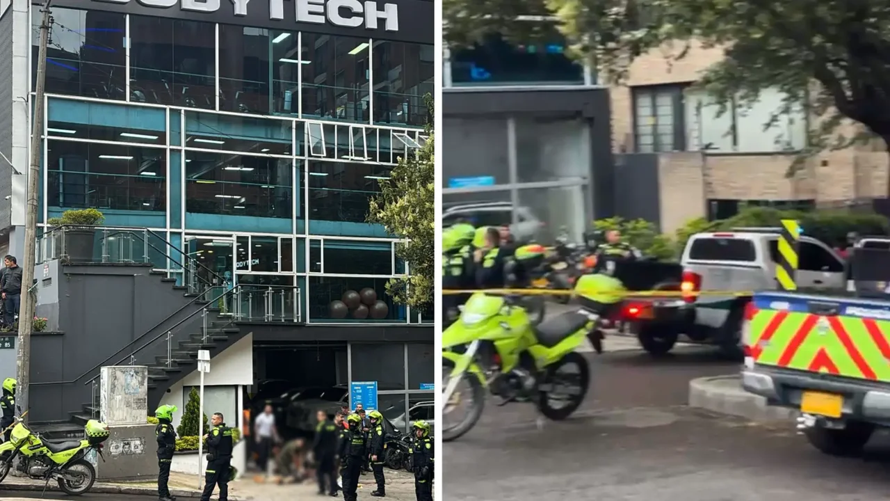 Murder of a businessman and his escort outside a gym in an exclusive area of northern Bogotá