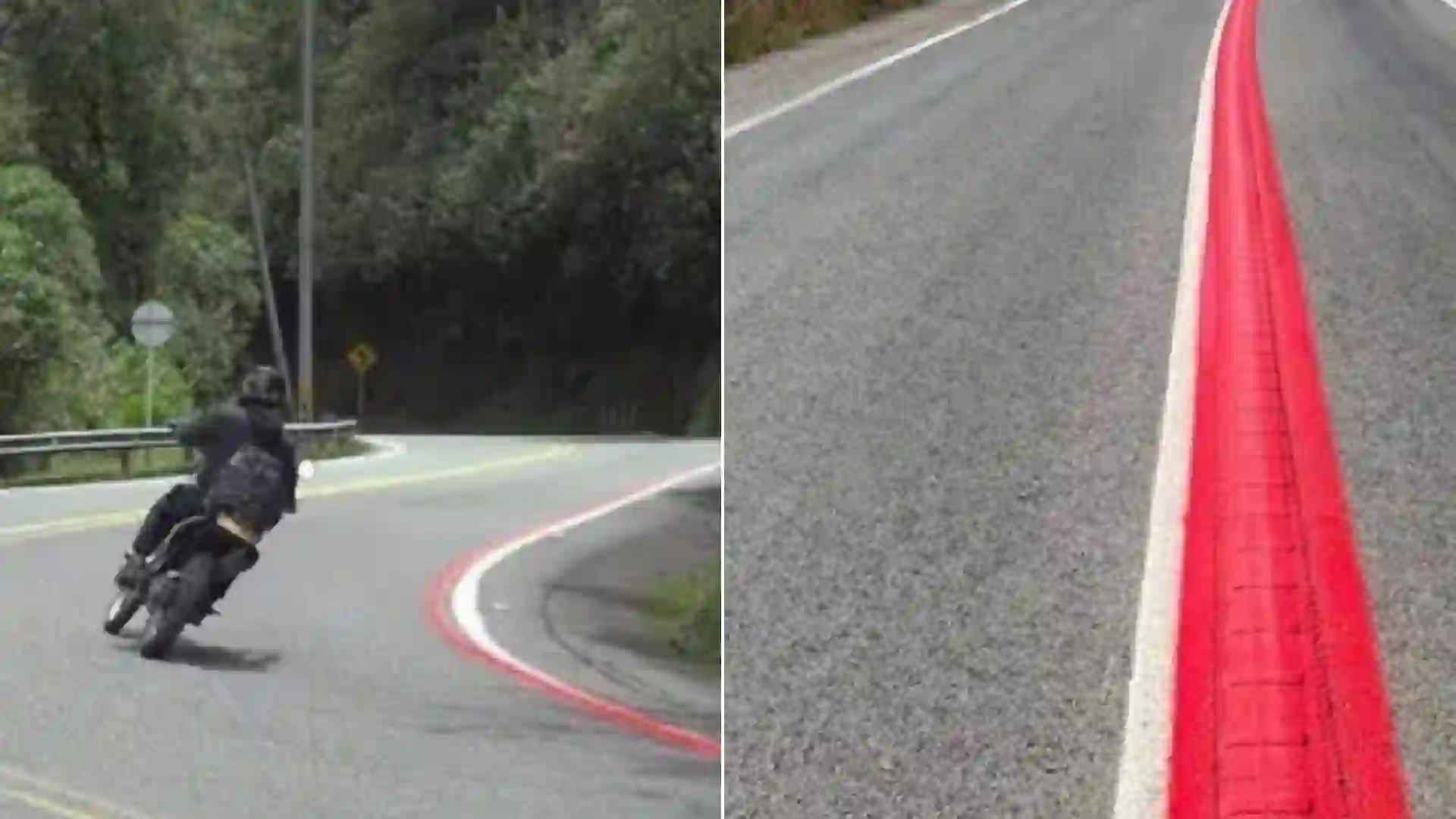 Línea roja en carretera