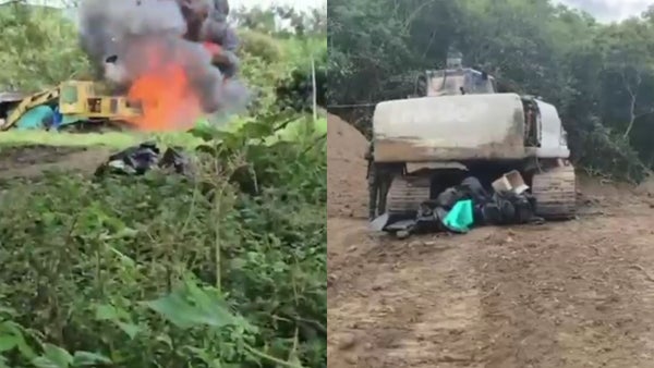 Ejército desmantela seis minas ilegales de oro y maquinaria que serían del ELN en Cauca Ejército desmantela seis minas ilegales de oro y maquinaria que serían del ELN en Cauca