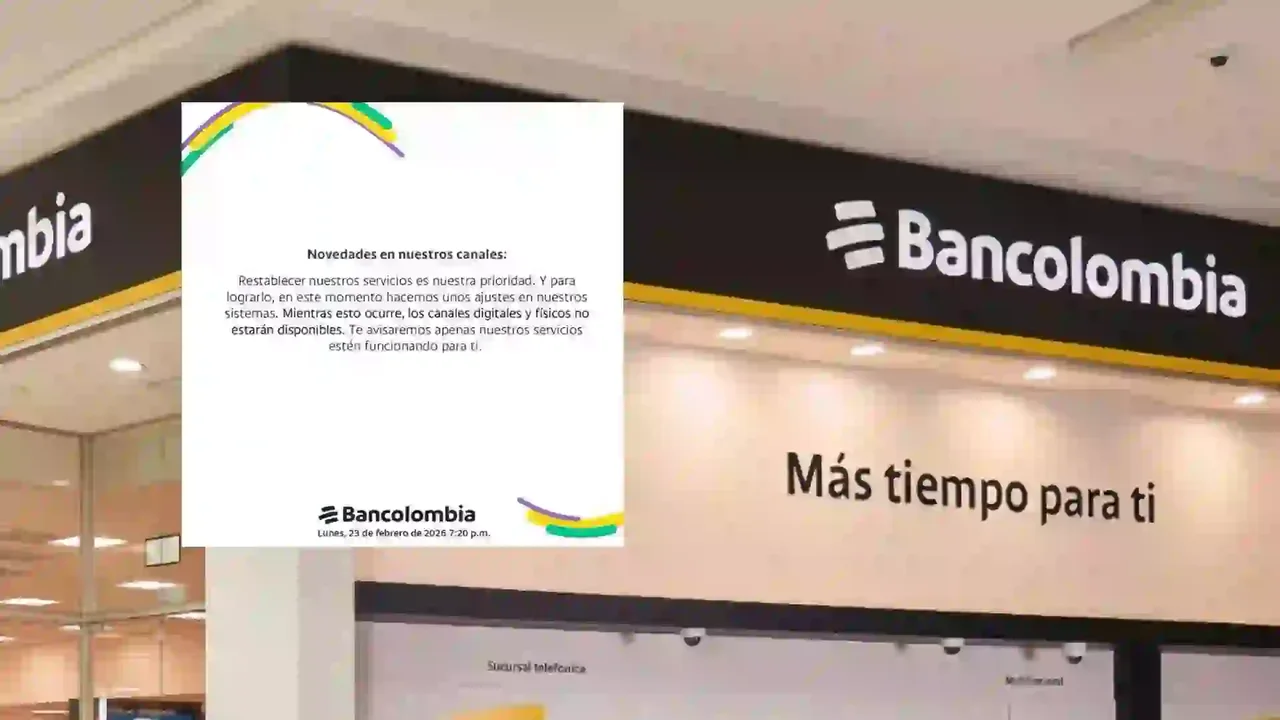 Attention: Bancolombia will take digital and physical channels out of service to fix failures