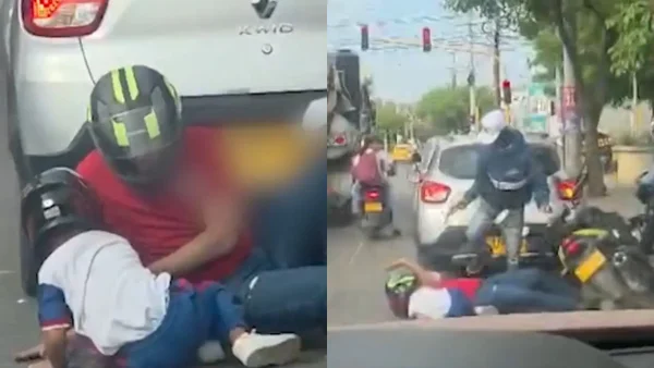 VIDEO | Delincuente encañonó sin piedad a un padre y su pequeño para robarlos en Santa Marta