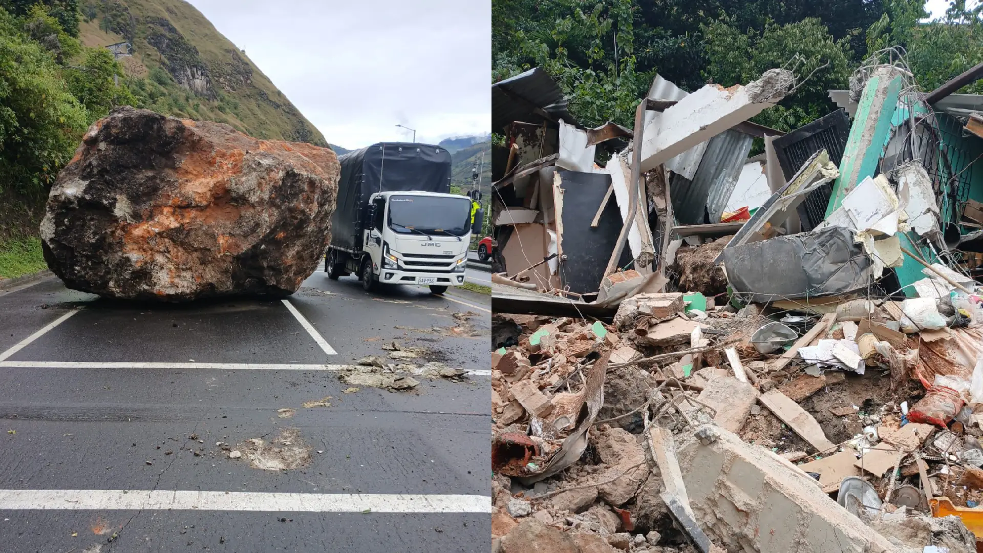 Gigantesca roca por poco causa una tragedia