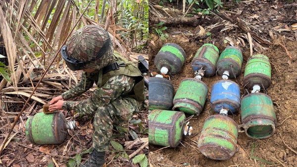 Ejército Nacional destruye taller del ELN con 44 cilindros bomba en Tibú, Norte de Santander Ejército Nacional destruye taller del ELN con 44 cilindros bomba en Tibú, Norte de Santander