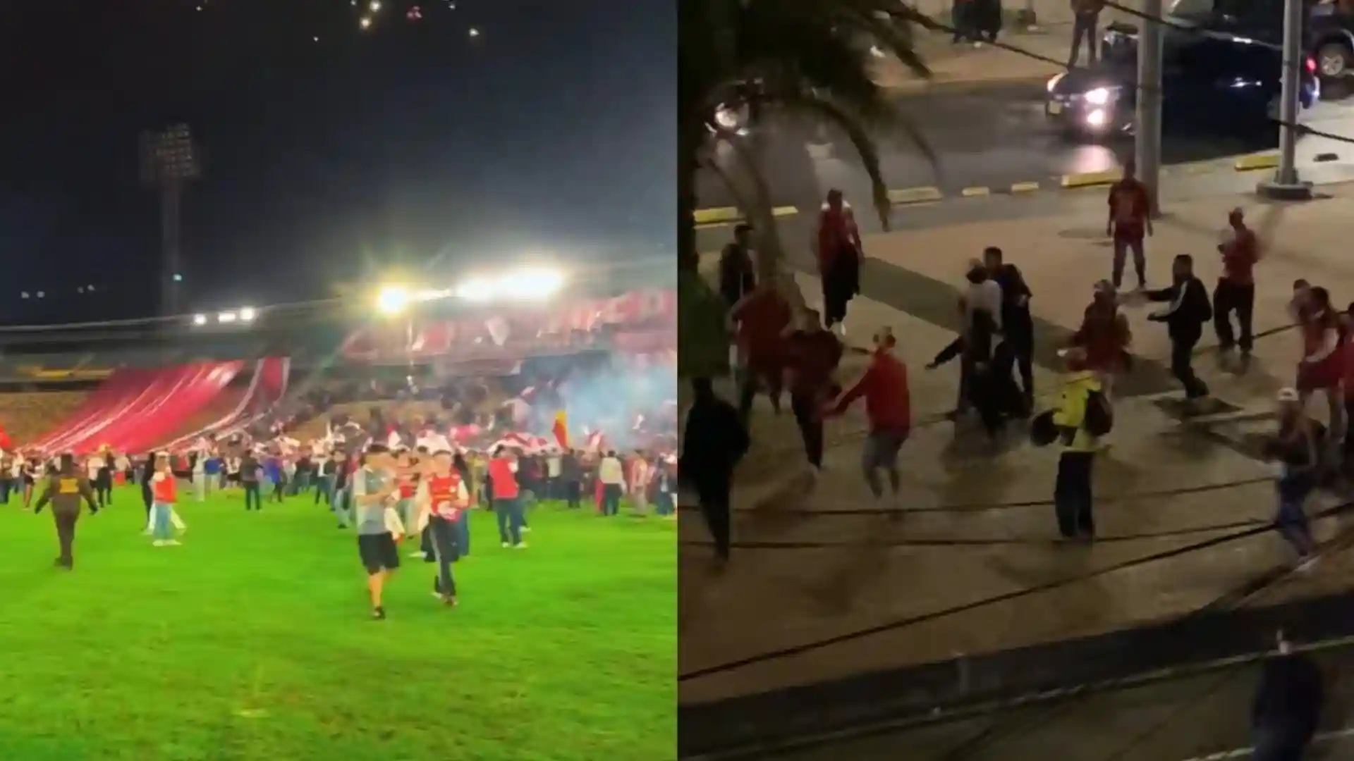 hinchas santa fe pelea cuchillos cumpleanos el campin