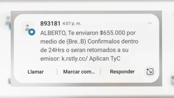 Este es el mensaje que llega al celular y que podría vaciarle la cuenta: así están estafando con falsos pagos de Bre-B