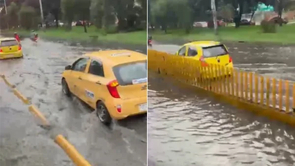 Nuevo punto inundado por lluvias en Bogotá: autopista Norte terminó bajo el agua a la altura de la estación Calle 85