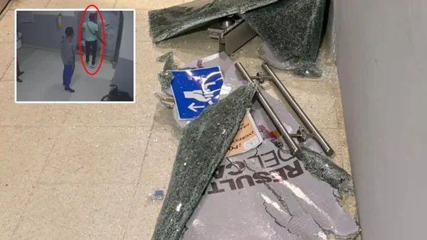 Video del momento exacto en el que un borracho destruyó a golpes un hospital en Algarrobo, Magdalena
