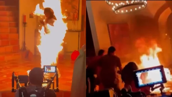 Katy Perry se prendió en fuego durante una grabación: impactantes imágenes