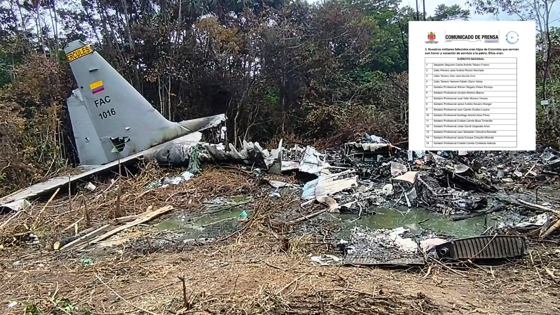 Listado oficial de los muertos y heridos de la tragedia aérea en Puerto Leguízamo: culminó la búsqueda
